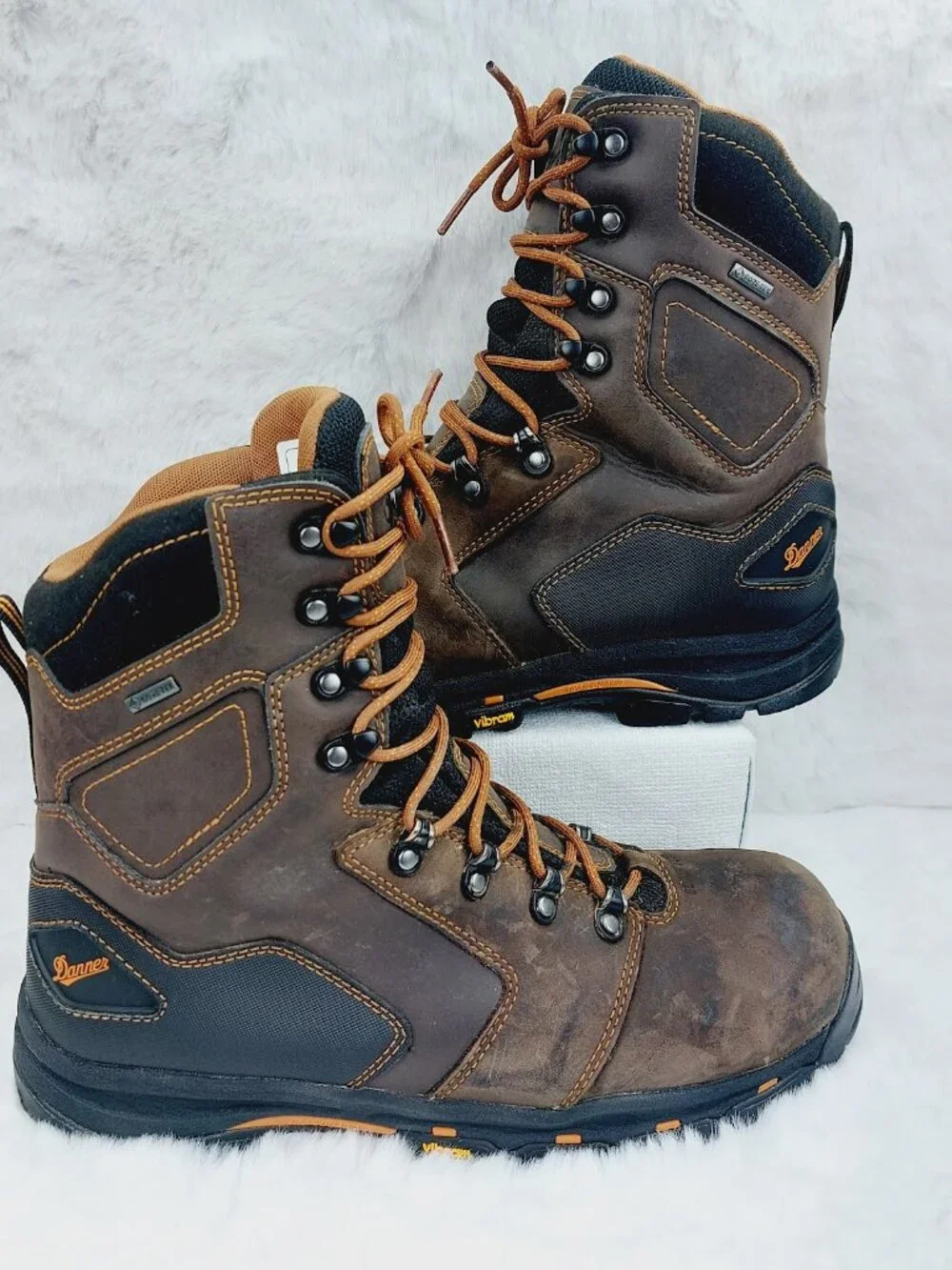 Danner Men's Brown Orange Vicious 8'' NMT Composite Toe Ankle Work Boots Size 11